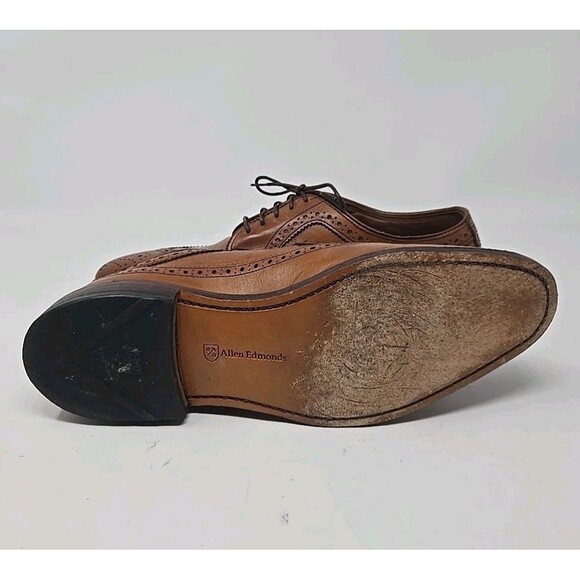 Allen Edmonds McGregor Derby Dress Shoes Mens Size 8.5 E Brown Leather Wingtip - Picture 7 of 11